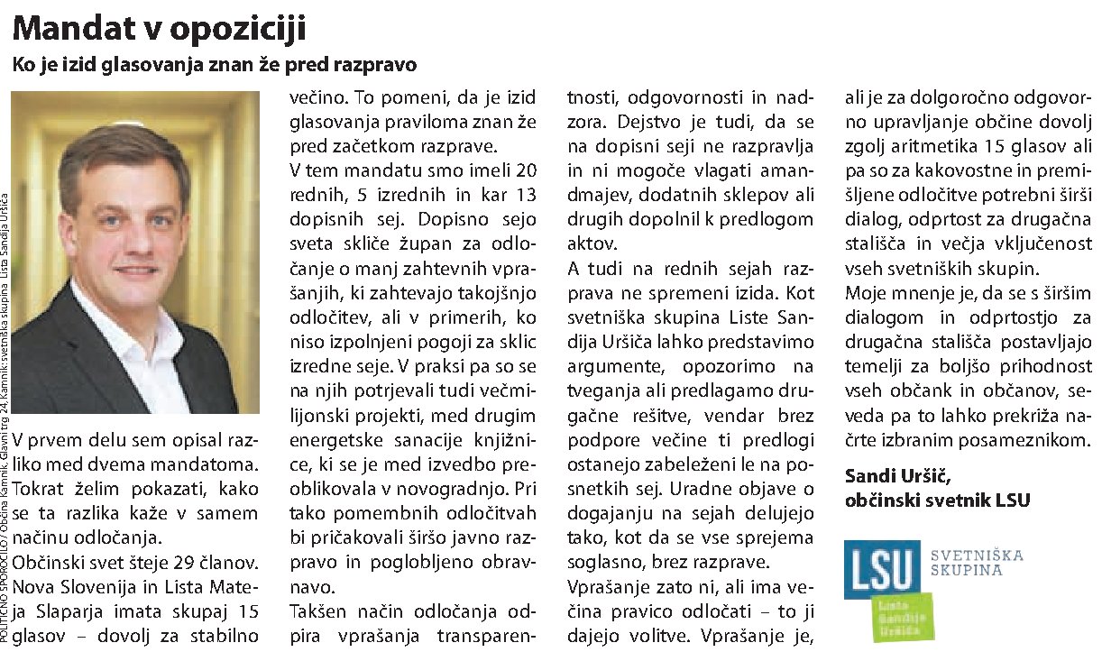 Izrezek iz Kamničanke: Ko je izid glasovanja znan že pred razpravo